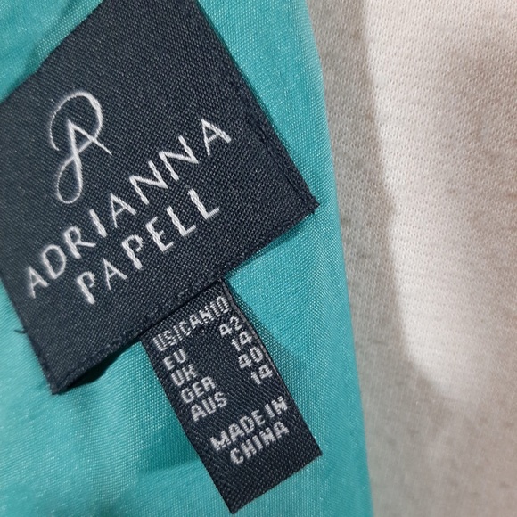 NWT Adriana Papell lace overlay turquoise blue dress 10 - Picture 9 of 15